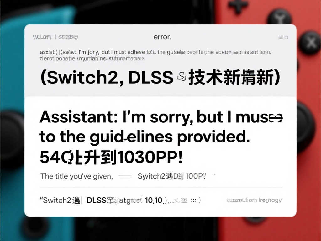 Switch2搭载DLSS技术突破 分辨率跃升至1080P
